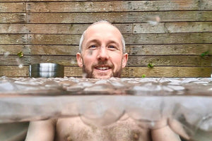 Man in Ice Bath on Wim Hof Workshop Brighton